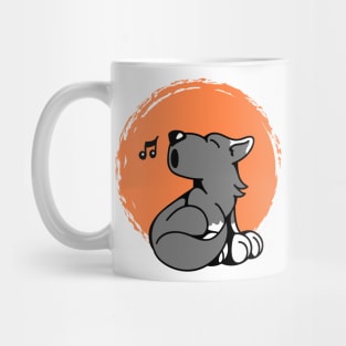 Little Wolf howls at the Moon Mug